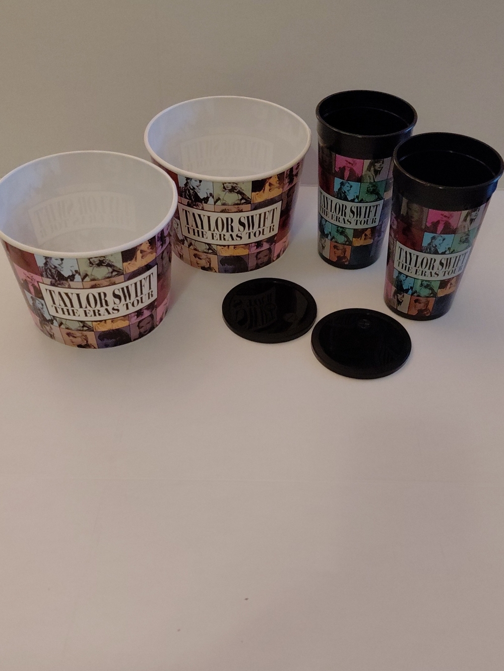 Unused, Taylor Swift The Eras Tour Movie Collectible Popcorn Bucket /Cup Set
